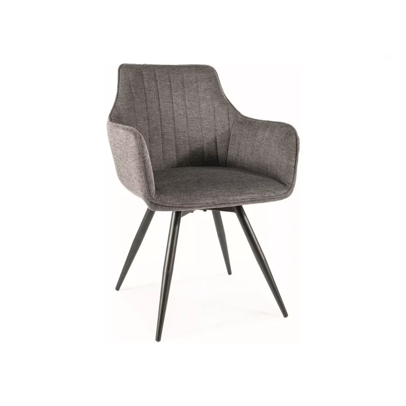 Swivel Chair Ballo with armrests in dark grey color fabric 57x58x87cm