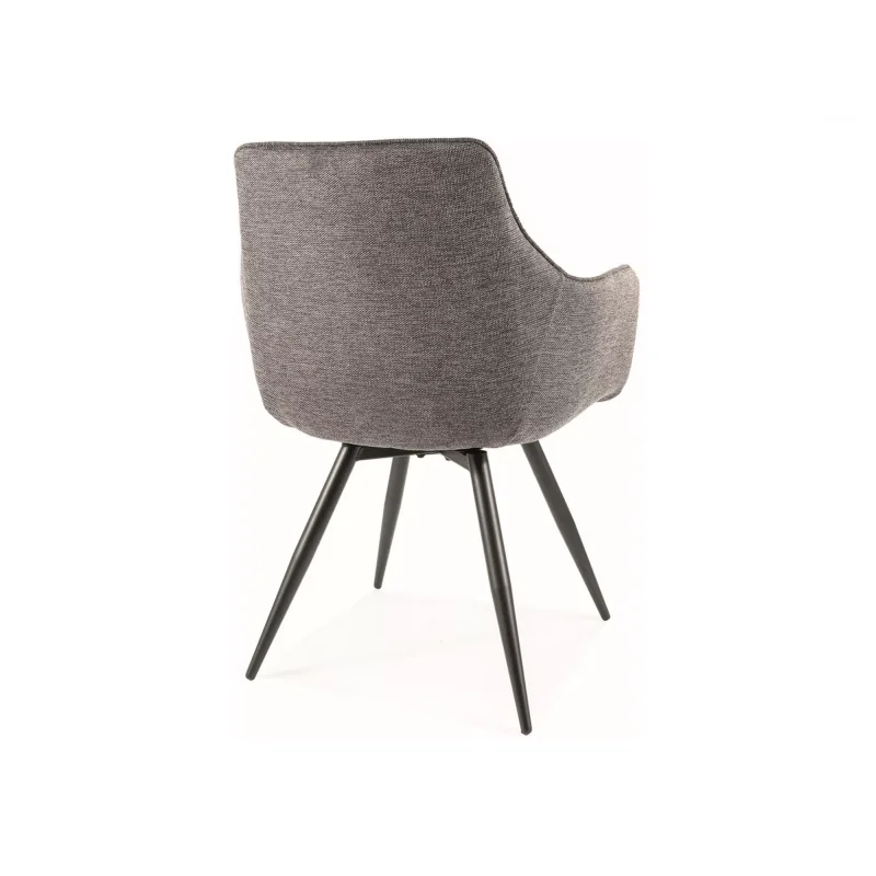 Swivel Chair Ballo with armrests in dark grey color fabric 57x58x87cm