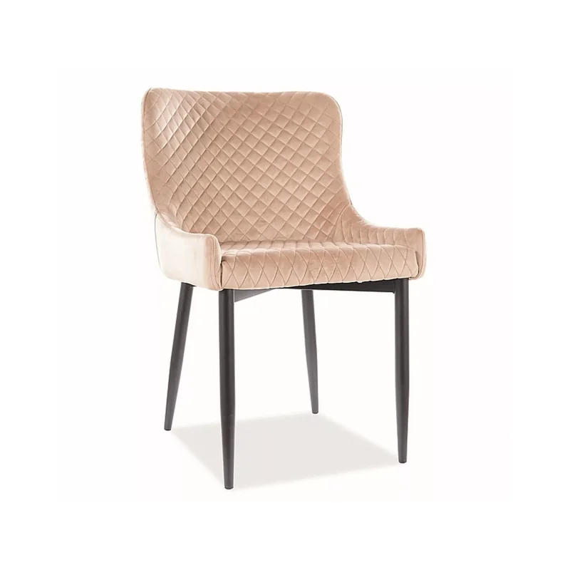 Chair Colin upholstered with beige color velvet 52 x 61 x 82cm
