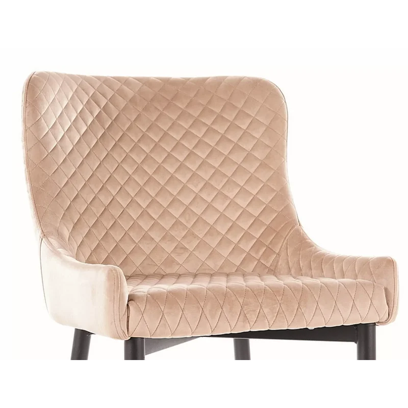 Chair Colin upholstered with beige color velvet 52 x 61 x 82cm