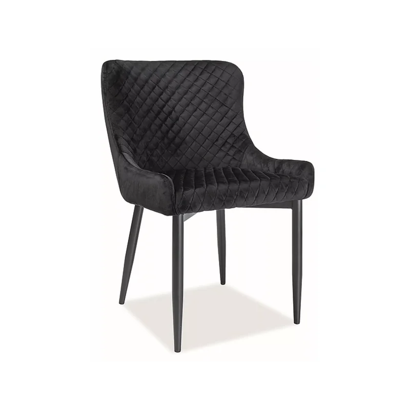 Chair Colin upholstered with black color velvet 52 x 61 x 82cm