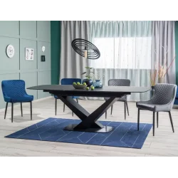 Chair Colin upholstered with grey color velvet 52 x 61 x 82cm