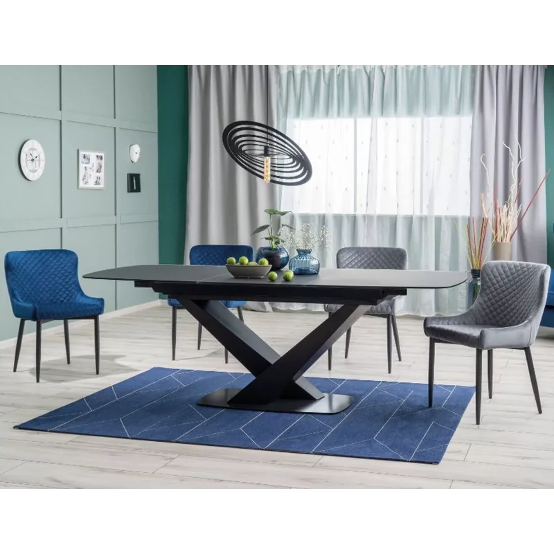 Chair Colin upholstered with grey color velvet 52 x 61 x 82cm
