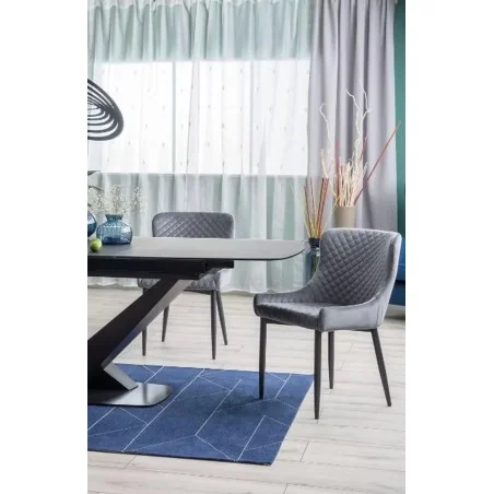Chair Colin upholstered with grey color velvet 52 x 61 x 82cm
