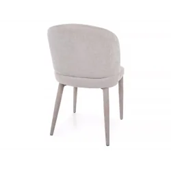 Chair Tino upholstered with fabric in light grey color 50 x 50 x 80cm