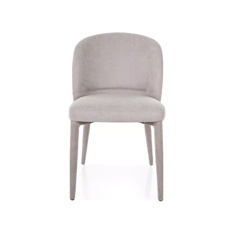Chair Tino upholstered with fabric in light grey color 50 x 50 x 80cm