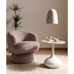 Side table Salo Low round white base & ceramic top Ø50 x 50cm