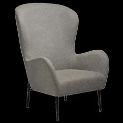 Πολυθρόνα Glam High Back by Sanne Protin γκρεζ μπουκλέ 76x86x105cm