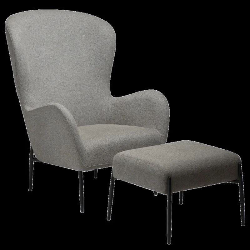 Armchair Glam High Back by Sanne Protin greige boucle 76x86x105cm