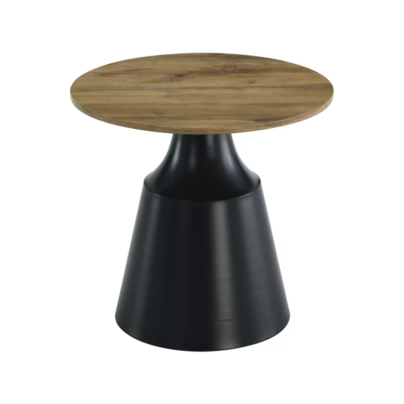 Coffee table Itaka Wood set 2 pieces metal base & wooden top 130x70cm