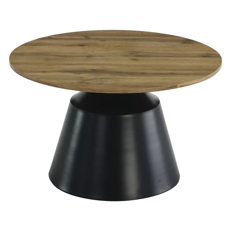 Coffee table Itaka Wood set 2 pieces metal base & wooden top 130x70cm