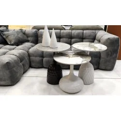 Coffee Table Salo Ceramic Top marble effect set of 3 pieces 130 x 60cm