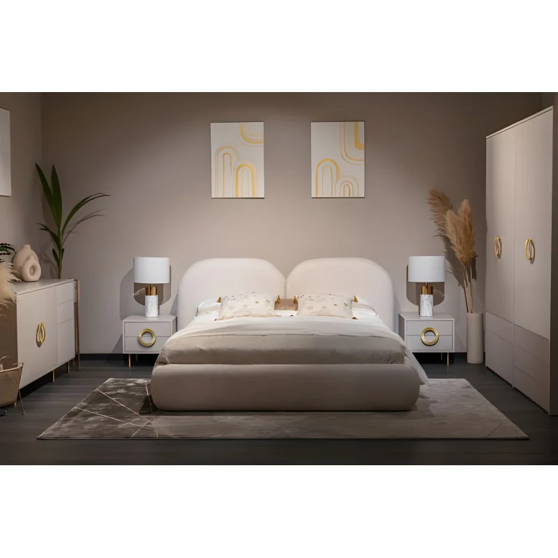 Bed Nubo with storage fabric of your choice for mattress 160-180x200cm