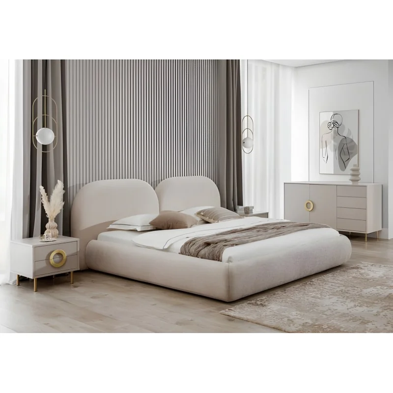 Bed Nubo with fabric of your choice for mattress 160 - 180 x 200cm