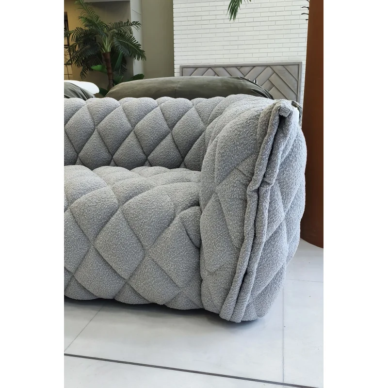Sofa Goldy By Arik grey boucle fabric 3seater SPECIAL OFFER 221 x 99cm