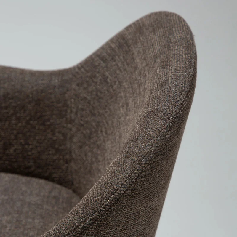 Chair Bae Swivel Black Frame by M.Georgsen boucle fabric 57x61x80cm