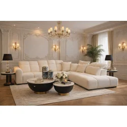 Corner sofa modular Bullet Rounded Angle with one arm 300 x 240cm