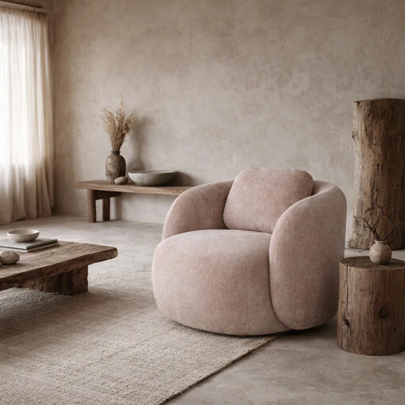 Swivel Armchair Domani by E. Marti in fabric of your choice 105x92cm