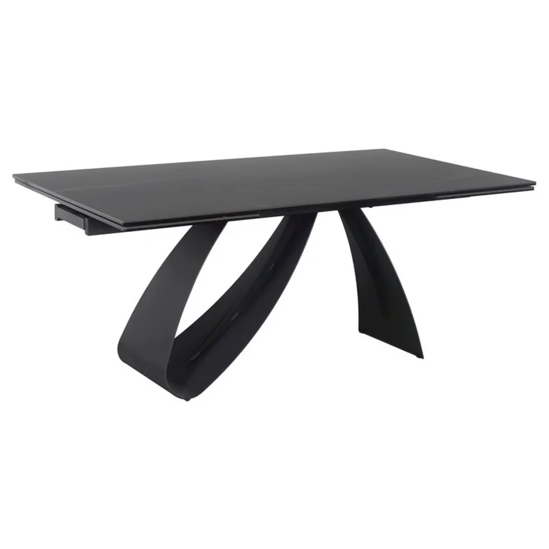 Extendable dining table Diuna ceramic black 160(200/240) x 90cm