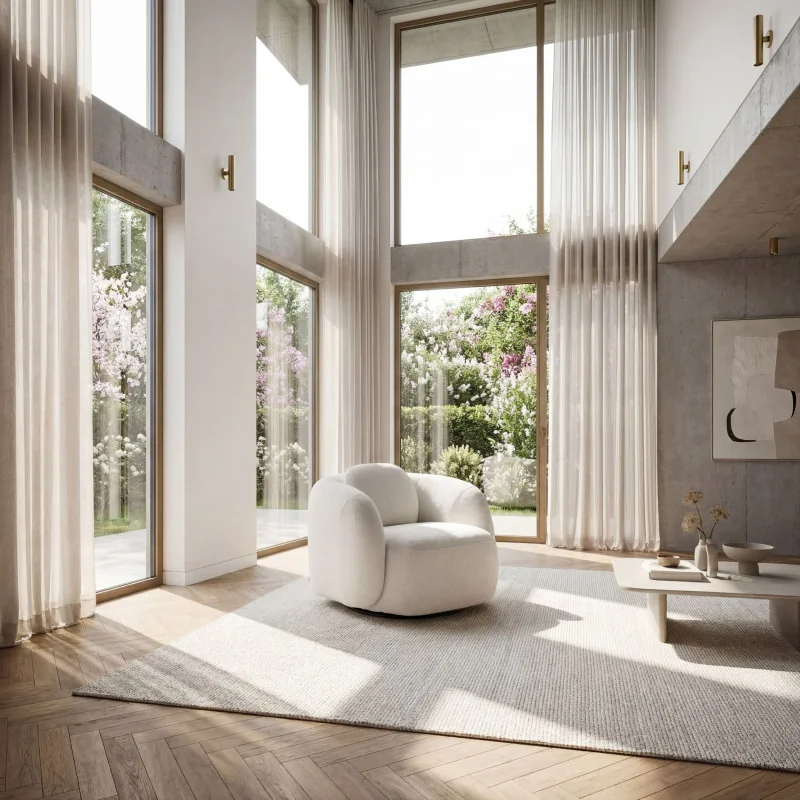 Swivel Armchair Domani by E. Marti in fabric of your choice 105x92cm