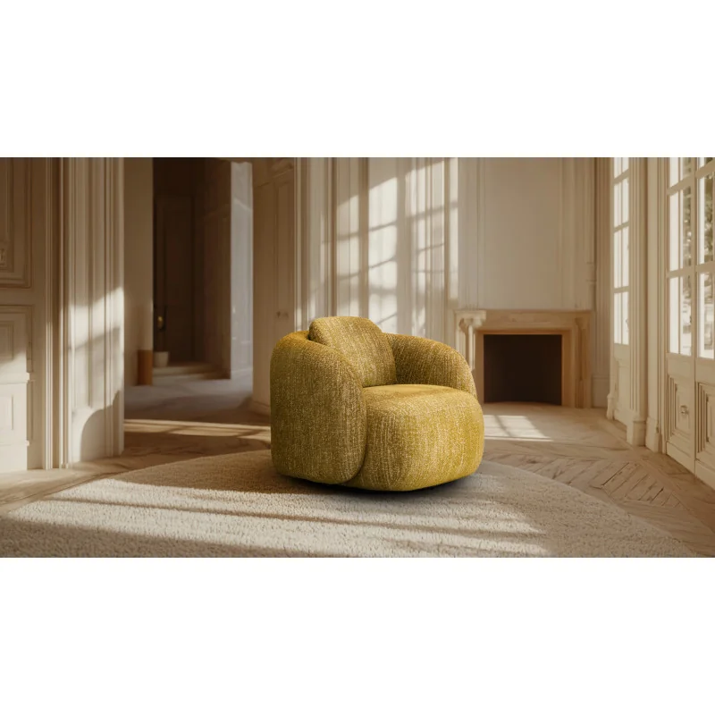 Swivel Armchair Domani by E. Marti in fabric of your choice 105x92cm