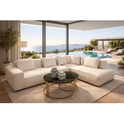 Καναπές γωνία Vellaro Open End με ενα μπράτσο 250-280-320 x 240cm
