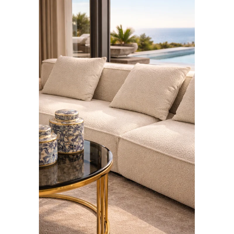 Καναπές γωνία Vellaro Open End με ενα μπράτσο 250-280-320 x 240cm