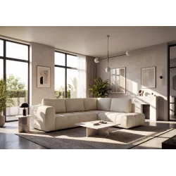 Corner sofa Momo Quilted Open End with Sleeping Function 280 x 215cm