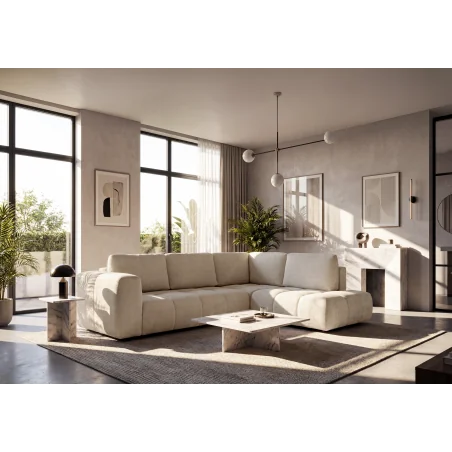 Corner sofa Momo Quilted Open End with Sleeping Function 280 x 215cm