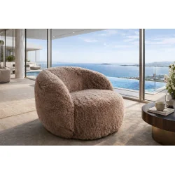 Swivel armchair Noah upholstered with fabric of your choic 85 x 85cm