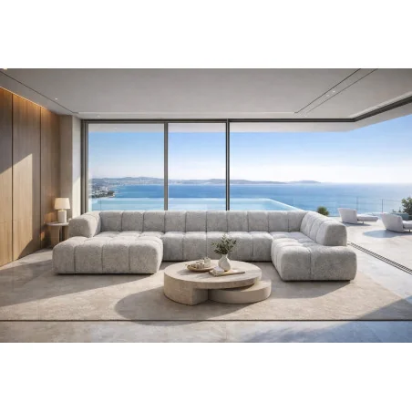 U-Shape Quilted sofa Nogaro 200 x 330 x 165cm & 200 x 460 x 165cm