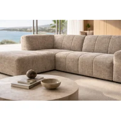 Γωνιακός καναπές Muto Open End καπιτονέ 300 x 230cm