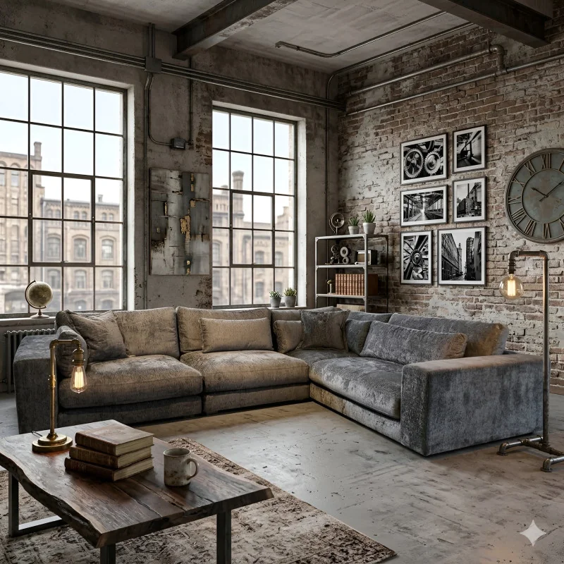 Corner sofa modular Poetic two arms 345-385x265cm or 345-385x345cm