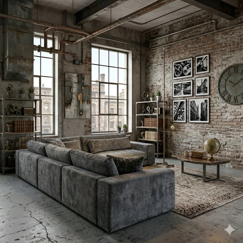 Corner sofa modular Poetic two arms 345-385x265cm or 345-385x345cm