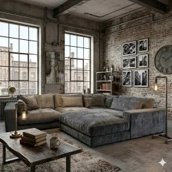 Corner sofa modular Poetic two arms 345-385x265cm or 345-385x345cm