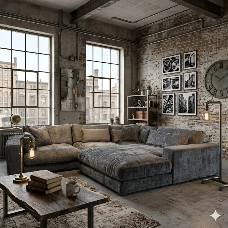 Corner sofa modular Poetic two arms 345-385x265cm or 345-385x345cm