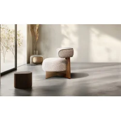 Armchair Mussa solid wooden frame with fabric of your choice 79 x 75cm