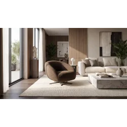 Swivel Αrmchair Bubble upholstered fabric of your choice 100x96x77cm