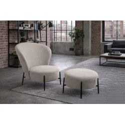 Lounge Chair Orbit by Amtorp design grey-beige boucle 84 x 83 x 84cm