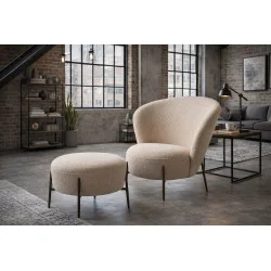 Lounge Chair Orbit by Amtorp design beige boucle fabric 84 x 83 x 84cm