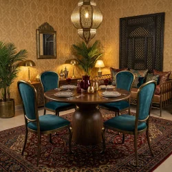 Round dining table Olive of solid mango wood ⌀120cm