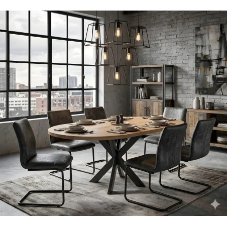 Extendable Round Dining table Lexus of solid oak wood ⌀130 +45-60-90cm