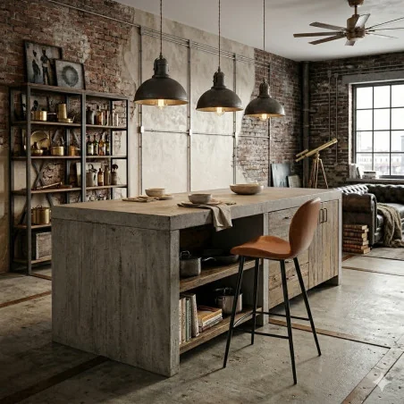 Bar stool Cloud by Marianne Bjarlov brown faux leather seatheight 65cm