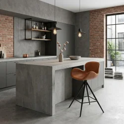 Bar stool Gaia by Finn Nielsen of brown faux leather seat height 65cm