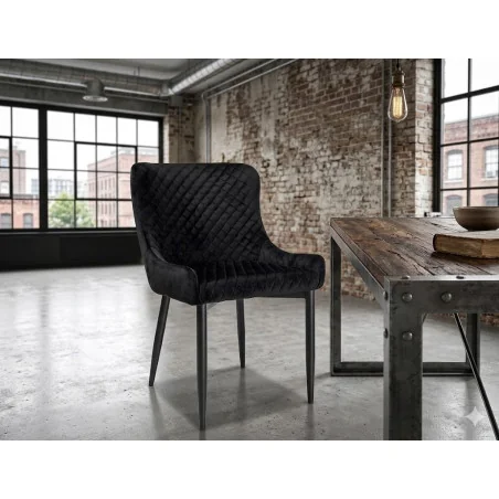 Chair Colin upholstered with black color velvet 52 x 61 x 82cm