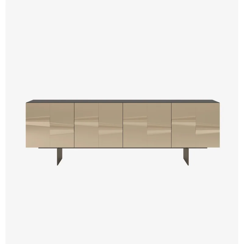 Sideboard Saffira of laquered wood and bronze mirror 240 x 45 x 78cm