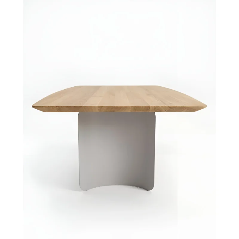 Dining table Sole solid oak-walnut barel shape 180 up to 300cm long