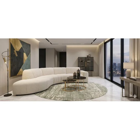 Γωνιακός Kαναπές Muto Rounded Open End καπιτονε κυρτός 75° 350 x 230cm