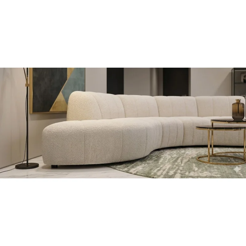 Γωνιακός Kαναπές Muto Rounded Open End καπιτονε κυρτός 75° 350 x 230cm