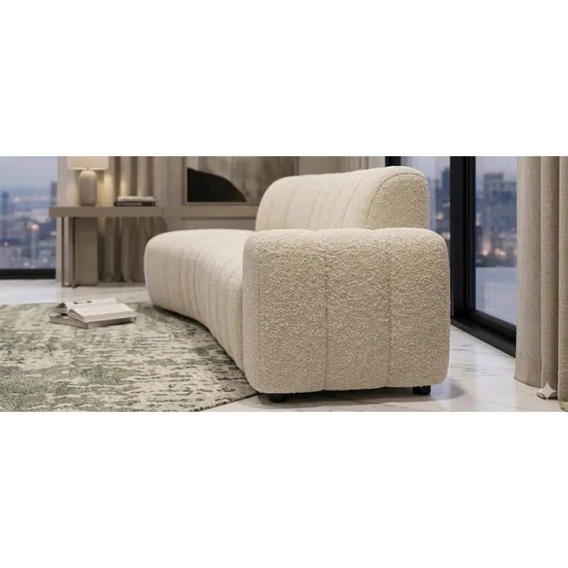 Γωνιακός Kαναπές Muto Rounded Open End καπιτονε κυρτός 75° 350 x 230cm